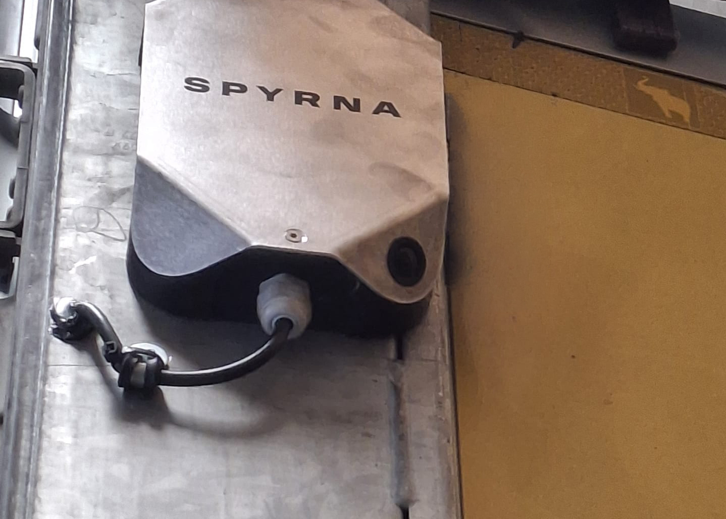 Spyrna Cargo Scanner mounted inside a trailer